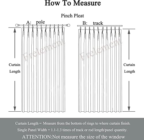 Frelement Pinch Pleat Faux Linen Curtains Drapery 108 Inches Extra
