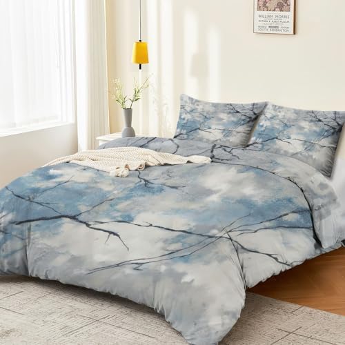 3 Pieces Duvet Cover King Size 90" x 90", Soft Breathable Microfiber
