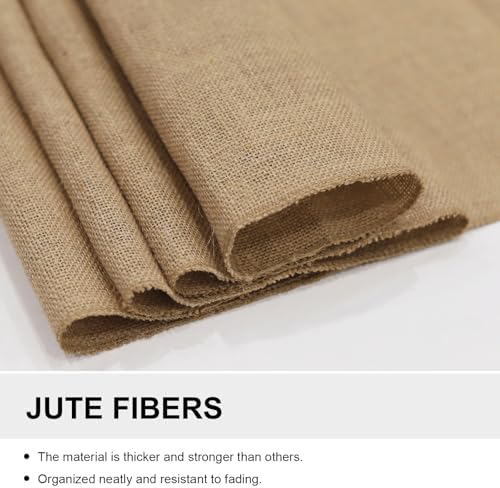 12 Pack Burlap Table Runners 12x108 Inch - Natural Jute Rustic