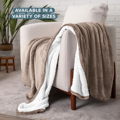 Bare Home Sherpa Fleece Blanket (King, Taupe)