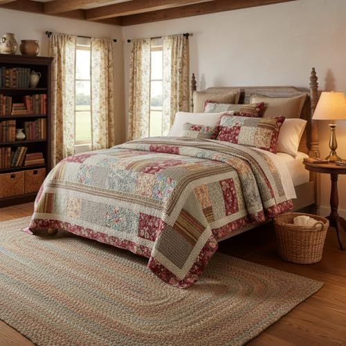 Tache Cotton Patchwork Country Farm Cottage Vintage Antique Ditsy