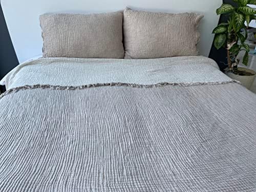 Muslin Blanket 100% Cotton, 4 Layers Bedspread, Soft Turkish Cotton