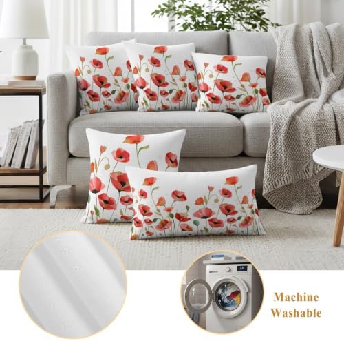 Spring Floral Decorative Throw Pillow Covers 18x18 Inch Set of 2