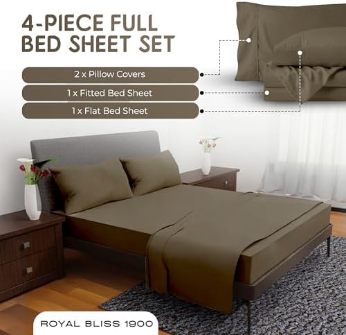 Full Size Bed Sheets - 4Pcs Bed Sheets Full Size Set, Deep Pocket
