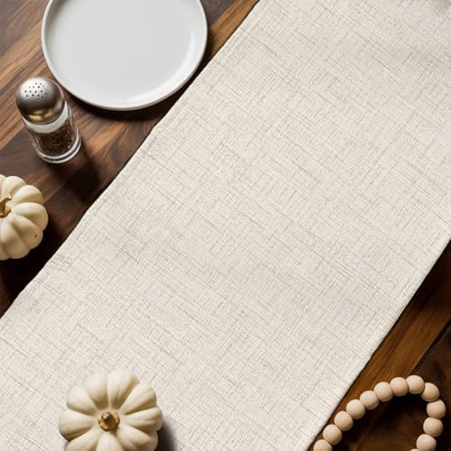 Table Runner Minimalist Creamy White Table Runners 14x72in Rustic