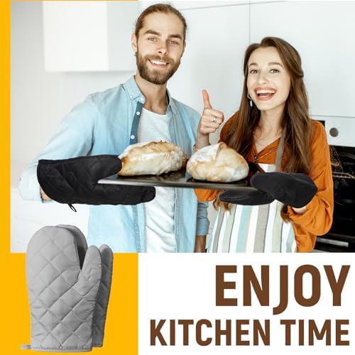 Geyoga Oven Mitts Heat Resistant Kitchen Long Oven Gloves Mitts Thick