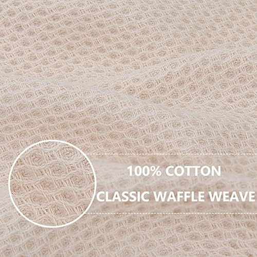 Homaxy 100% Cotton Oversized Waffle Weave Kitchen Towels 4-Pack, Beige