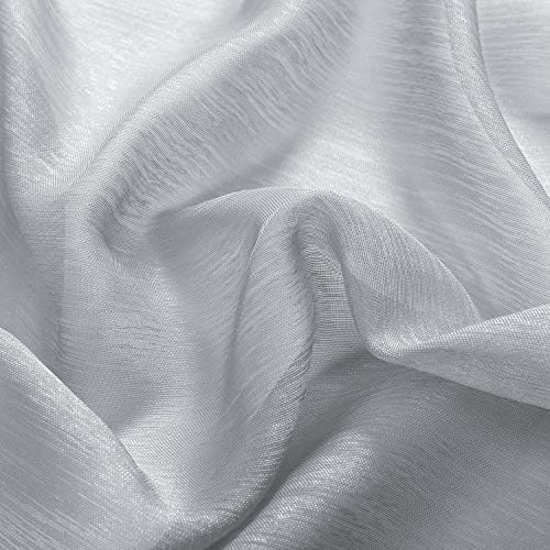 DONREN 63 Inch Textured Sheer Curtains Luxury Soft Grommet Top Shear