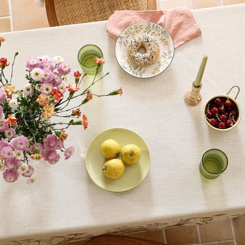 ISAENNE Designer Vintage Square Large Floral Tablecloth,67"x67"