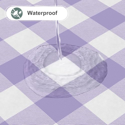 misaya Square Waterproof Vinyl Table Cloth, Flannel Backed Tablecloth