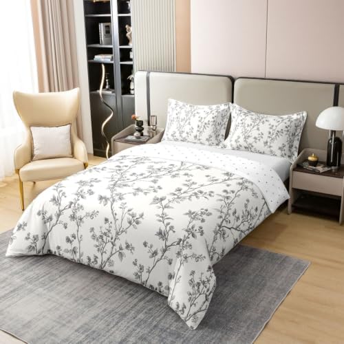 Erosebridal Floral 100% Cotton Duvet Cover Queen Flowers Boho Girls