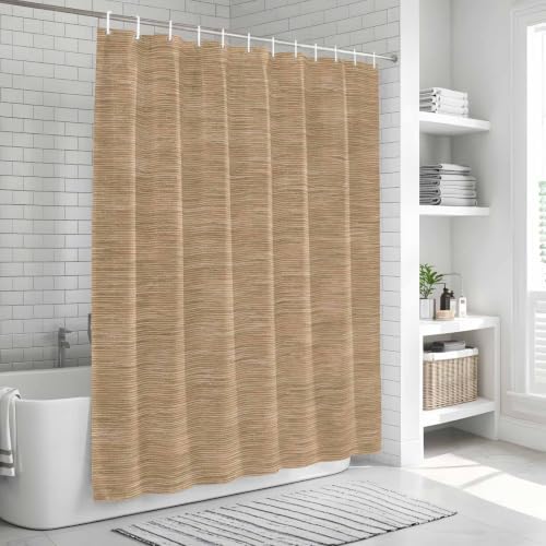 Khaki Solid Color Shower Curtain, Waterproof Shower Curtains for