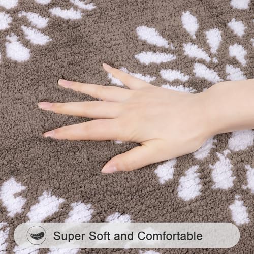 HEBE Bathroom Rugs Set 3 Piece, Non Slip Washable Absorbent Bath Mat