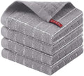 Homaxy 100% Cotton Terry Kitchen Dish Cloths, 4 Pack, Light Grey