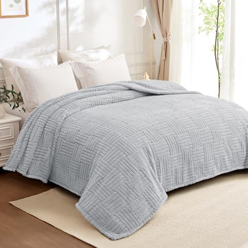 Whale Flotilla Lightweight Fleece King Size Blanket for Bed, Light