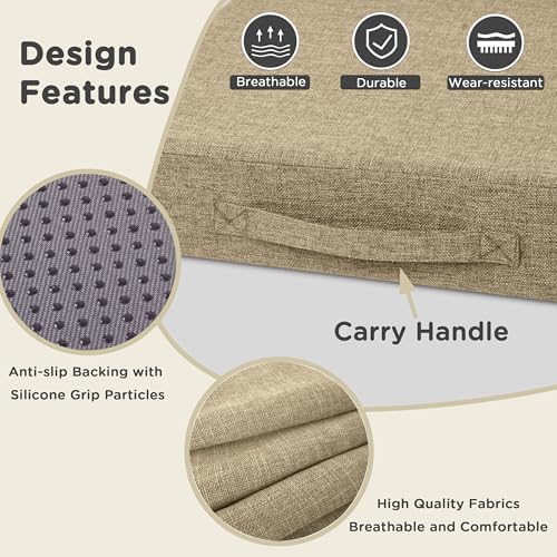 AddGrace Recliner Cushions for Elderly 20"x20"x4" Beige