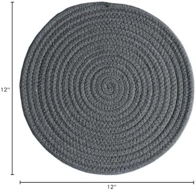 12-inch Round Place Mats, Cotton & Polyester Round Woven Place Mats