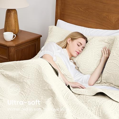 Love's cabin King Size Quilt Bedding Set Beige Bedspreads - Bed Summer