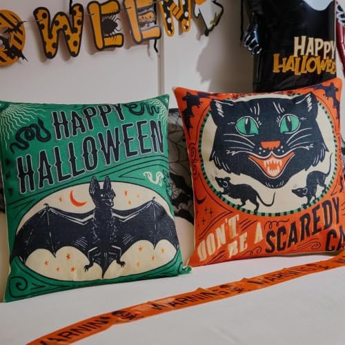 Vintage Halloween Decor-Throw Pillow Covers 20x20 in set of 4