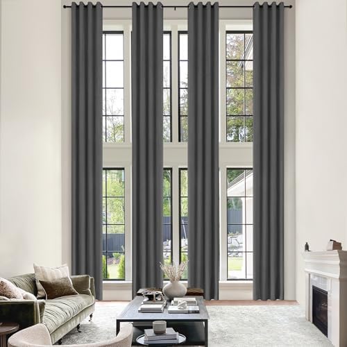 Frelement 10ft Long Blackout Curtains Chenille Curtains with Grommet
