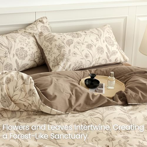 BISELINA 100% Cotton Cozy Winter Brushed Cotton Floral Bedding