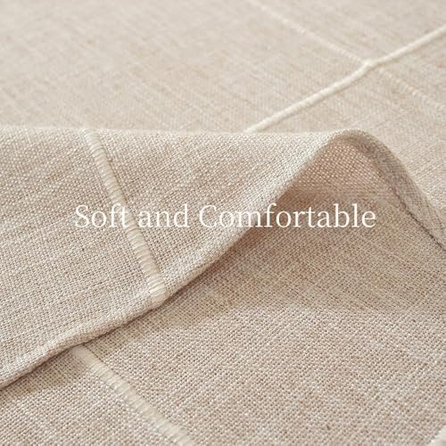 Zobesta Linen Table Cloth Round 70 Inch Plaid Browm Round Tablecloth