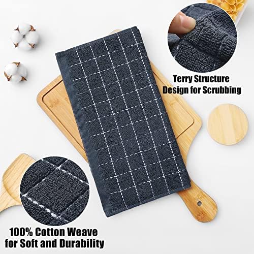 Homaxy Kitchen Towels and Dishcloths Set, 12 x 12 Inches, Set of 12