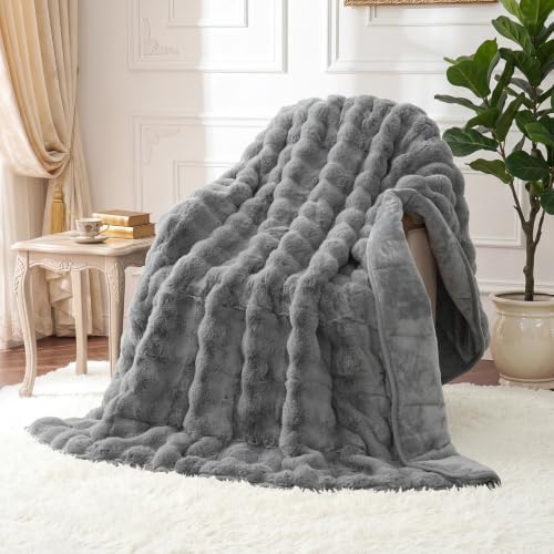 Wemore Fluffy Weighted Blanket for Adults 60" X 80" 15 lbs Queen Size
