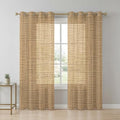 Woven Texture Sheer Curtains for Living Room 96 inch Length 2 Panels