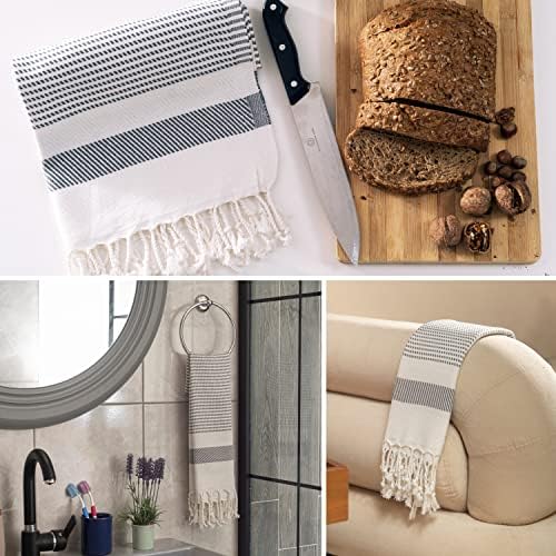 Ruvy Home Basics Turkish Hand Towels for Bathroom Set of 4 | 18"x40"
