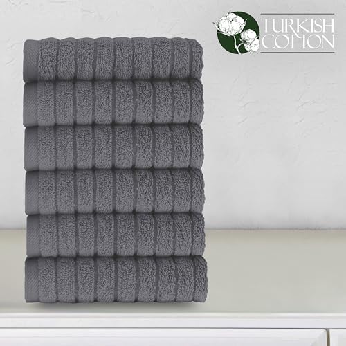 Elegant Comfort 100% Turkish Cotton Corduroy Ribbed Luxury Washcloths