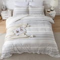 meadow park Linen Blend Duvet Cover Set Queen Size, 3 Pieces