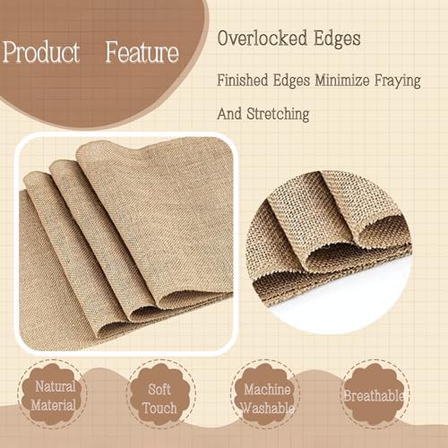 Burlap Table Runner - Rustic Jute Fabric Table Decor for Wedding