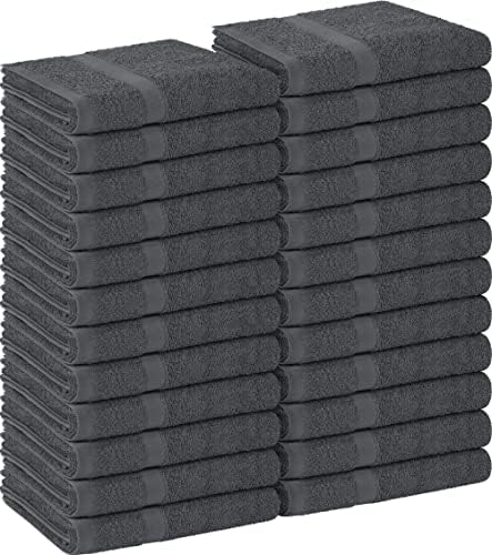 Utopia Towels Salon Towels, Pack of 24, 16x27 in, 100% Cotton, Grey