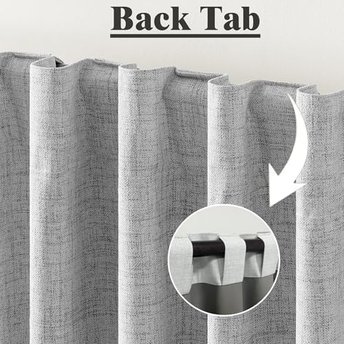 Miss SELETEX Grey Blackout Curtains for Bedroom 100 Percent Light