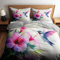 Gray Duvet Cover King Size Duvet Cover Set, with Watercolor Plant