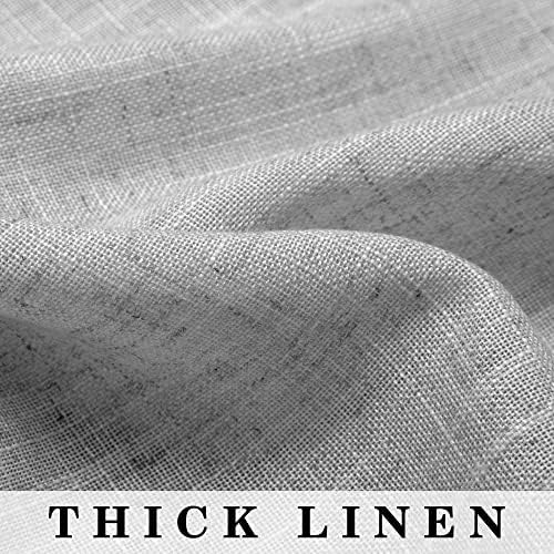 Pitalk 2 Panel Set 63 Inch Curtains for Bedroom Grommet Flax Faux