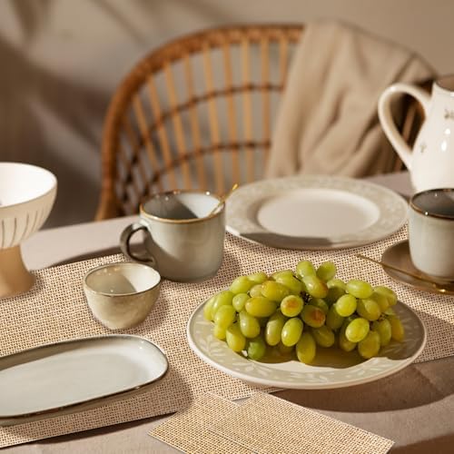 6Pcs Plastic Burlap Print Table Runner Rustic Table Runner Disposable