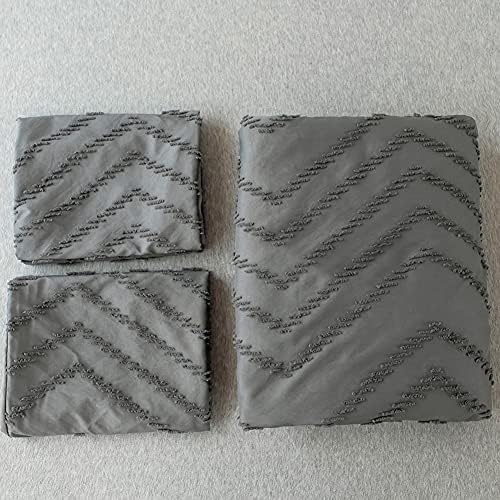vctops Boho Wave Tufted Duvet Cover Set 3 Pieces Full Size Soft