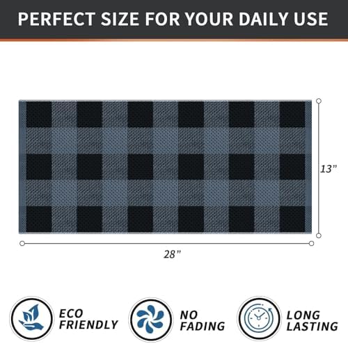 Homaxy 100% Cotton Waffle Weave Check Plaid Kitchen Towels