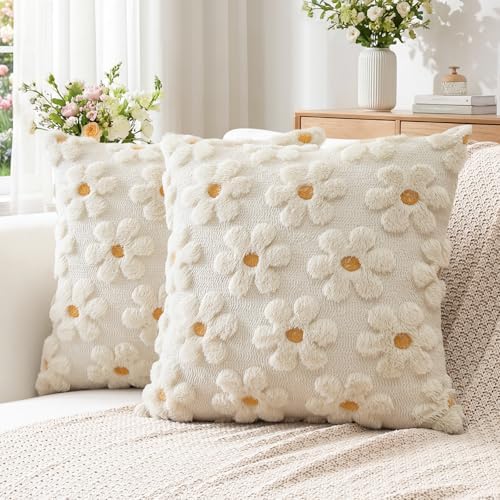 OTOSTAR Flowers Throw Pillow Covers Set of 2 Spring Summer Cushion