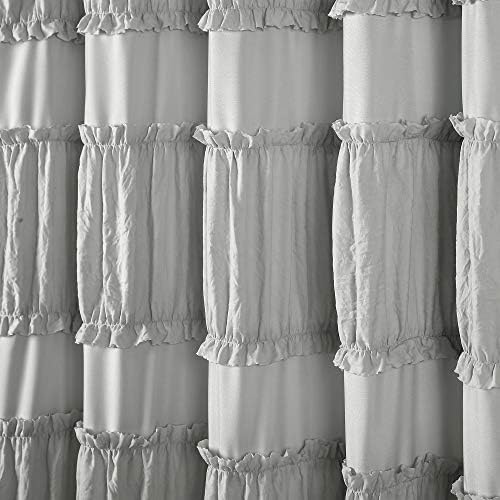 Lush Decor Nova Ruffle Shower Curtain, 72" x 72", Gray