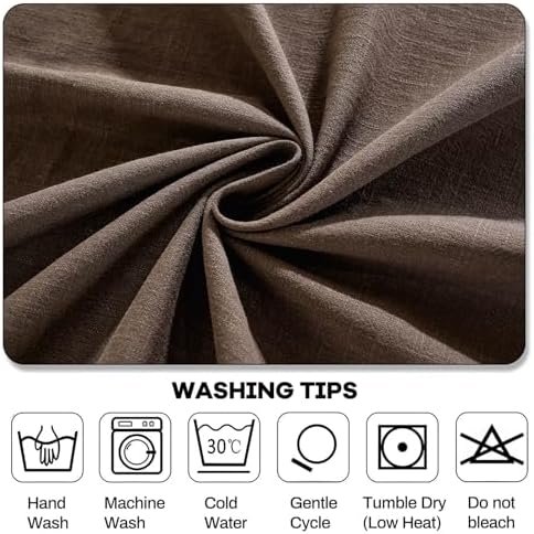 AmHoo Linen Tablecloth Table Cloth Stitching Tassel Rectangle