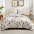 Duvet Cover Microfiber 3 Pieces Bedding Set, Abstract Style Smooth