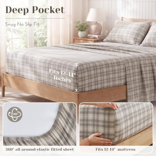 Comfort Spaces 100% Cotton Percale Sheets Twin XL Size 3 Pcs, Wesley