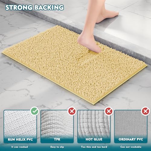 Bathroom Set 3-Piece Non-Slip Bath Mat Set, Ultra Soft Chenille Bath