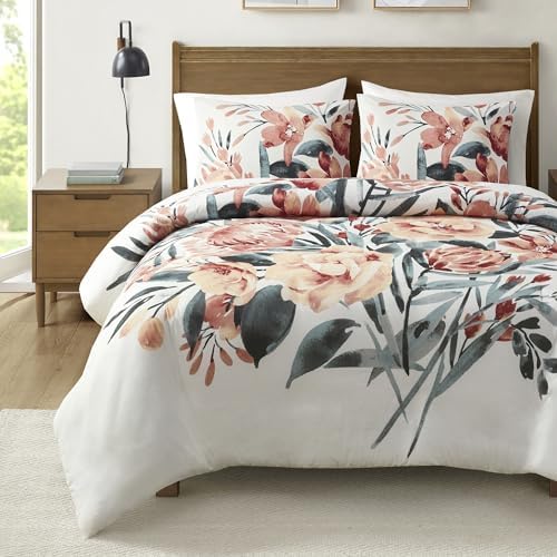 Madison Park Queen Duvet Cover Set, Floral Duvet Cover for Queen Size