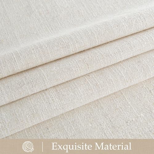 NICETOWN Linen Curtains 108 inch Long 2 Panels Set for Living