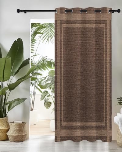 Brown Linen Curtains 96 inches Long for Living Room Bedroom Rustic