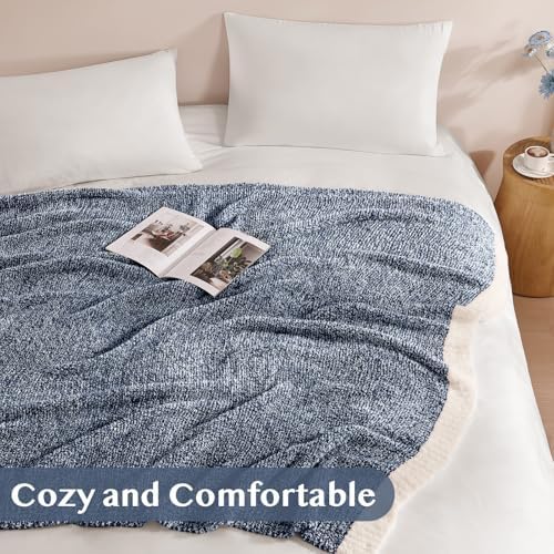 WRENSONGE Soft Twin Blanket for Bed-Cozy Warm Reversible Knitted